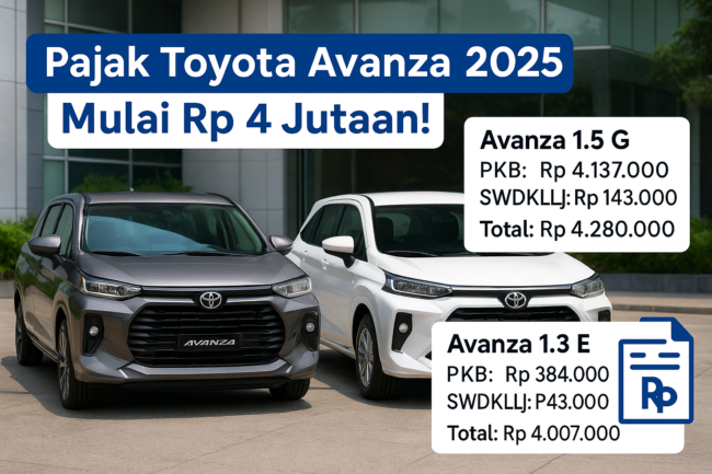 Pajak Toyota Avanza Terbaru 2025: Tipe 1.3 vs 1.5